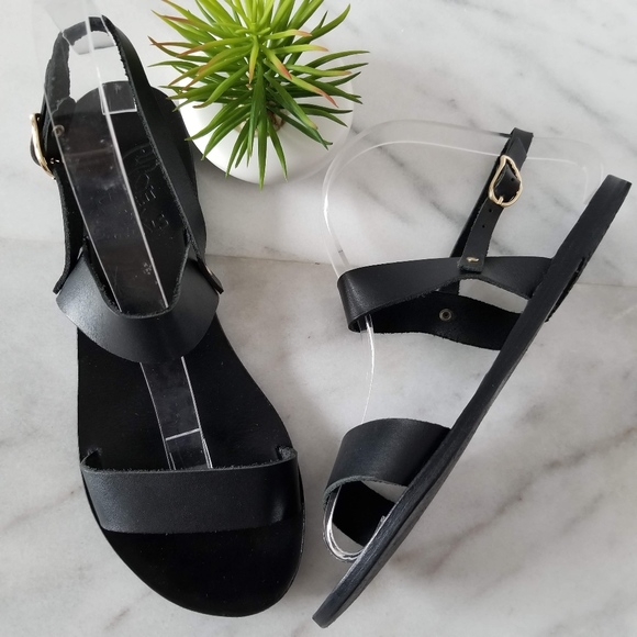 Ancient Greek Sandals Shoes - Ancient Greek Sandals Flats Slingback Black Straps